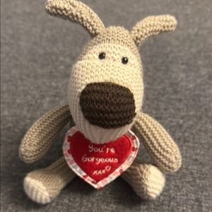 Boofle Soft Knitted Dog with Heart - 8 in length Collector Item